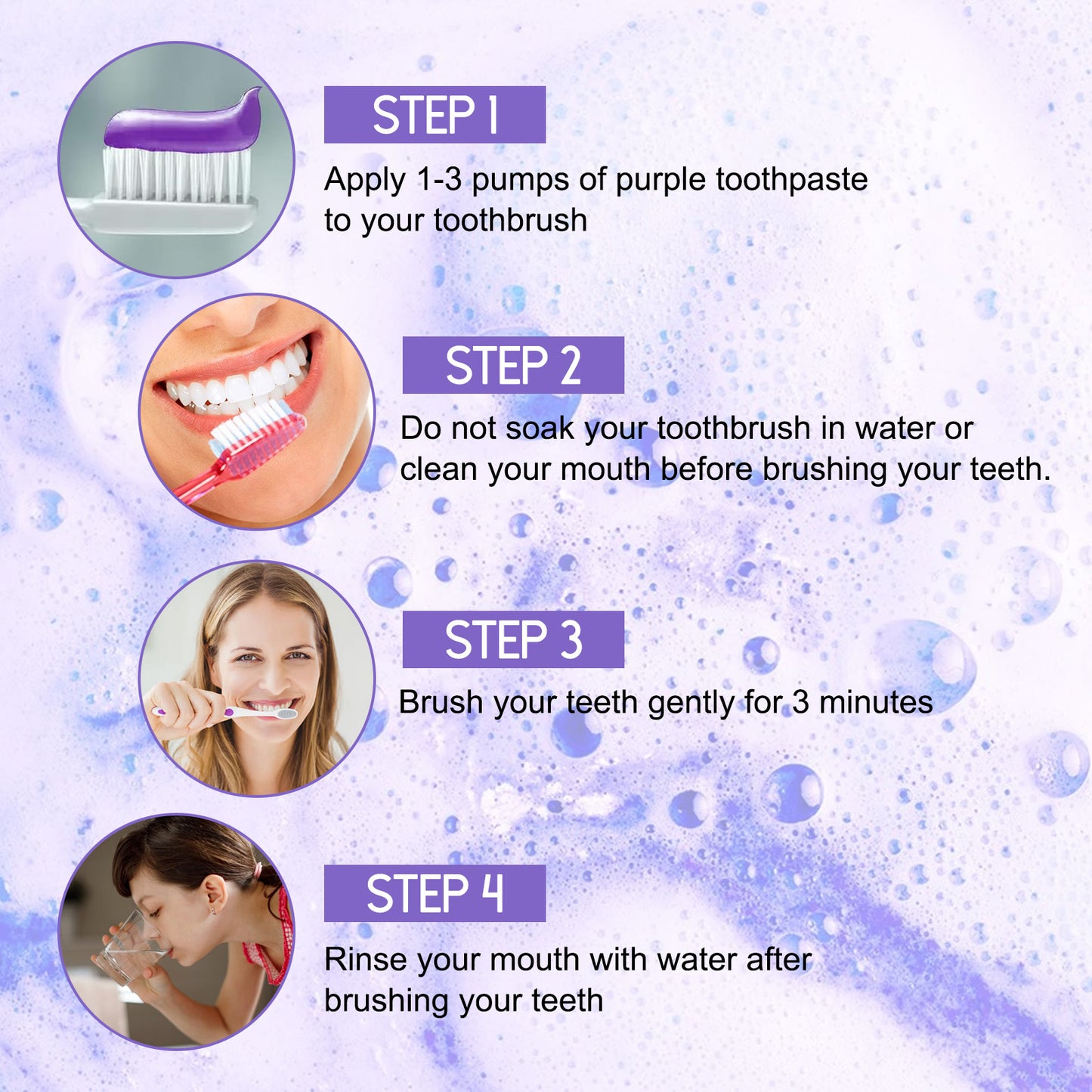 Purple Toothpaste Whitening ( Brightens Teeth, Cleanses Stains, Diminishes Odors) - By Jaysuing