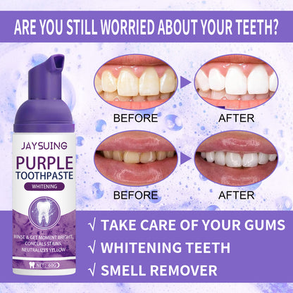 Purple Toothpaste Whitening ( Brightens Teeth, Cleanses Stains, Diminishes Odors) - By Jaysuing