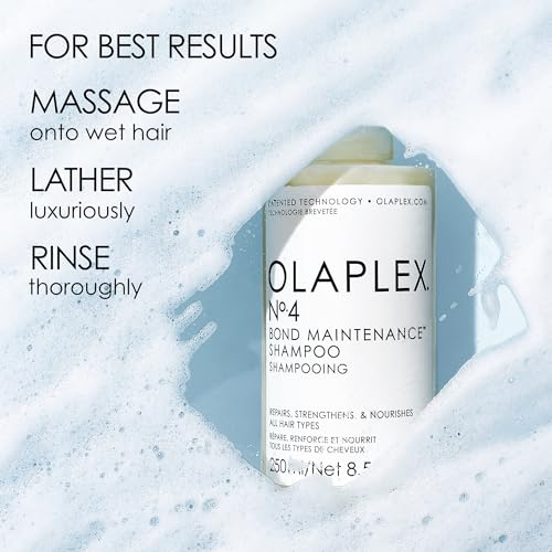 Olaplex No. 4 Bond Maintenance Shampoo, Repairs, Strengthens, & Nourishes All Hair Types, Adds Shine & Leaves Hair Feeling Soft, 8.5 fl oz