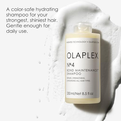 Olaplex No. 4 Bond Maintenance Shampoo, Repairs, Strengthens, & Nourishes All Hair Types, Adds Shine & Leaves Hair Feeling Soft, 8.5 fl oz