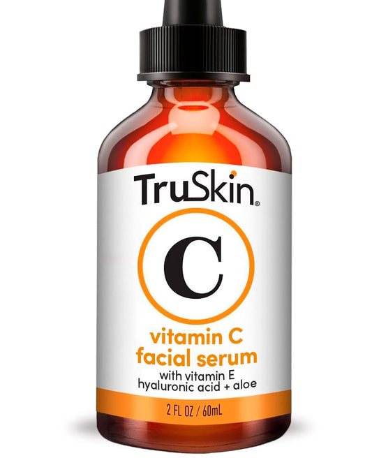 TruSkin Vitamin C Serum – Anti Aging Facial Serum with Vitamin C, Hyaluronic Acid, Vitamin E – Brightening Serum – Even Skin Tone, Improve Appearance of Dark Spots, Fine Lines & Wrinkles, 1 Fl Oz