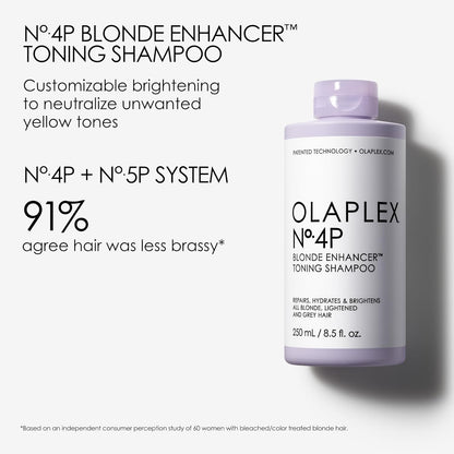 Olaplex No. 4P Blonde Enhancer Purple Toning Shampoo, Repairs, Hydrates, & Brightens All Blonde, Lightened, & Grey Hair, 8.5 fl oz