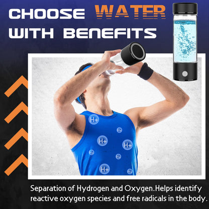 Hydrogen Water Bottle Generator, Portable Rechargeable aquahealth Hydrogen Water, Hydrogen Water Ionizer Machine, with SPE/PEM Technology, for Home Office Travel Fitness Drinking