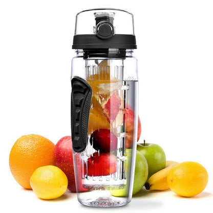 32oz/1000ml BPA Free - Plastic Sport Fruit Infuser Water Bottles, Shaker style